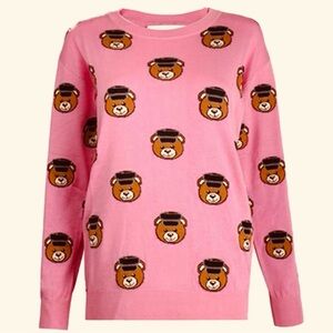 New MOSCHINO Couture ! 
All-over Teddy Bear pullover in fuchsia